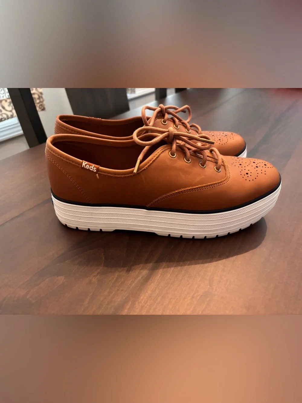 Keds Women’s Cognac Lace-Up Platform Sneakers